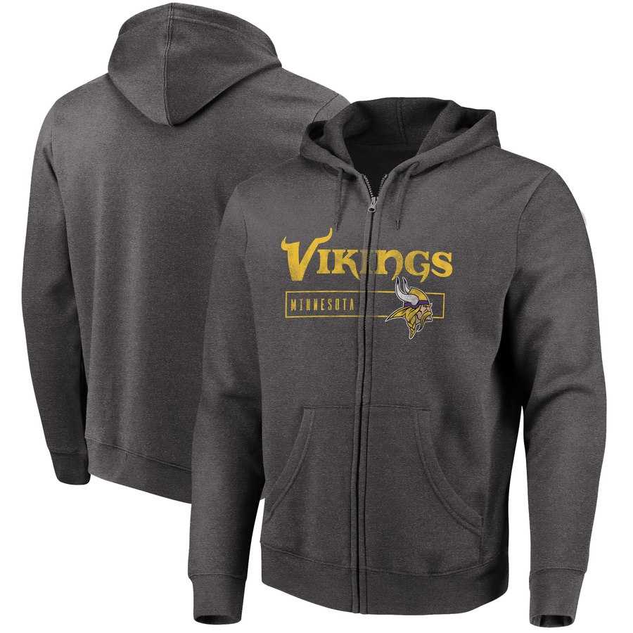 Men's Minnesota Vikings Majestic Hyper Stack Full Zip Hoodie Heathered Charcoal,We sell and wholesale Men's Minnesota Vikings Majestic Hyper Stack Full Zip Hoodie Heathered Charcoal on line form chian!